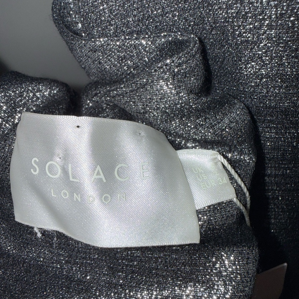 🟤🟤Solace London Metallic Silver Halter Top Gown - Picture 6 of 10